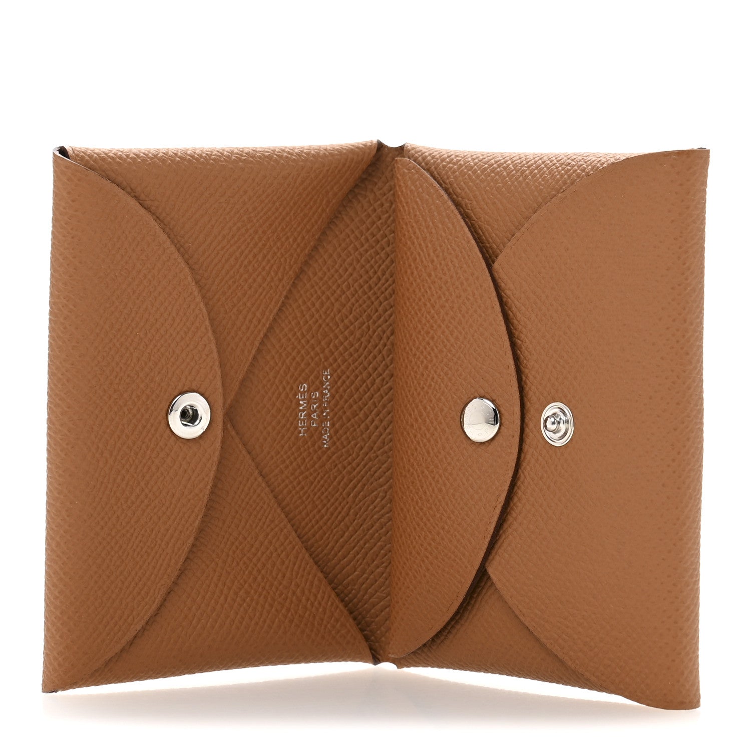 Hermes Epsom Calvi Duo Card Case Gold 5 of 8