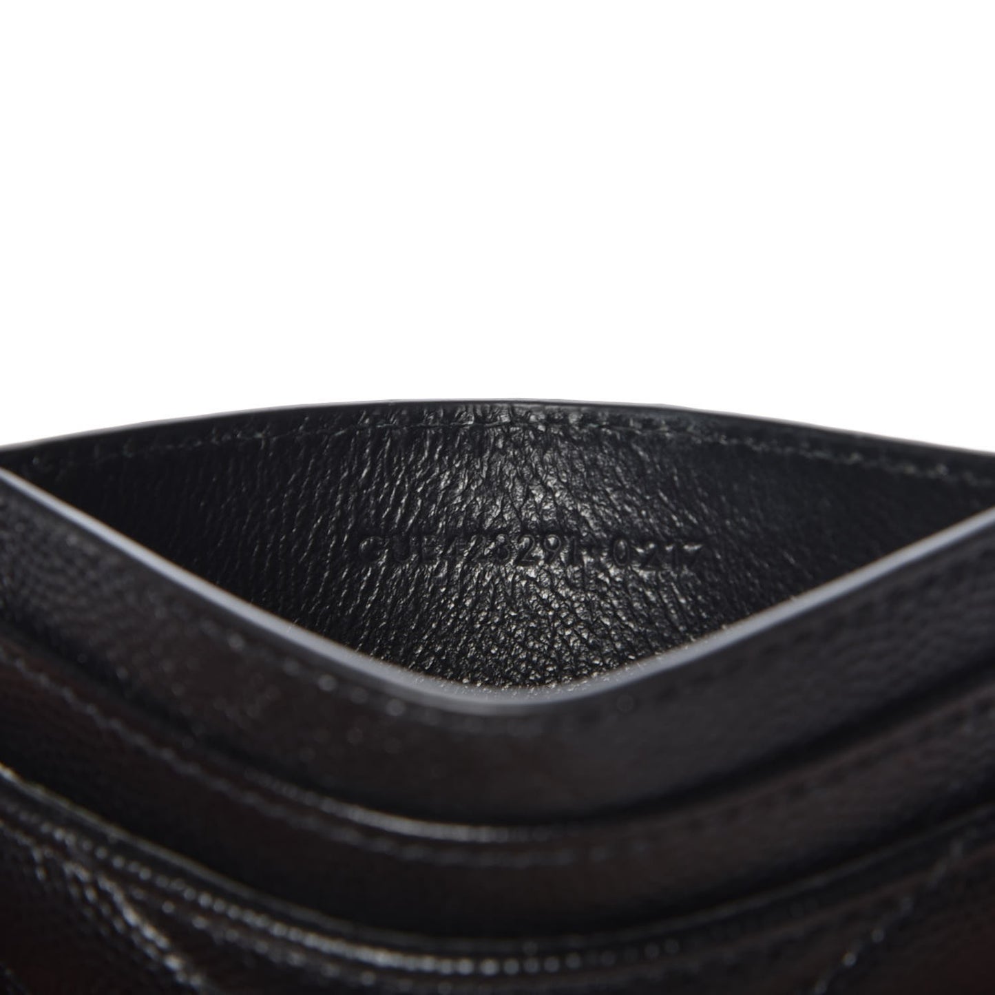 Grain De Poudre Matelasse Chevron Monogram Credit Card Case Black