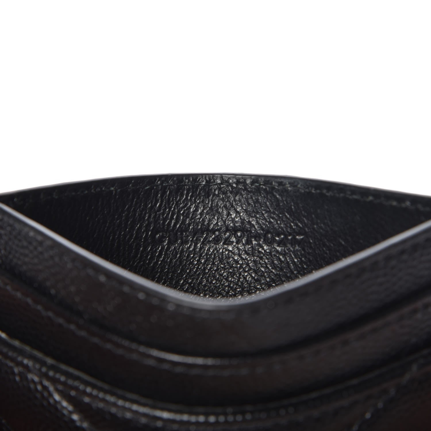 Saint Laurent Grain De Poudre Matelasse Chevron Monogram Credit Card Case Black 6 of 7