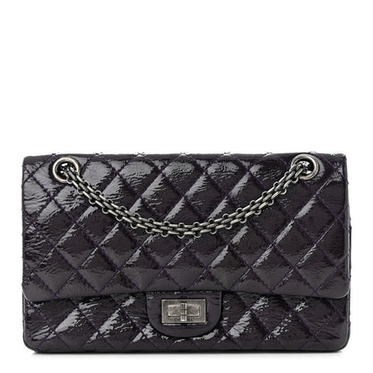 Chanel Distressed Patent Quilted 2.55 Reissue 225 Flap Purple 1 of 12