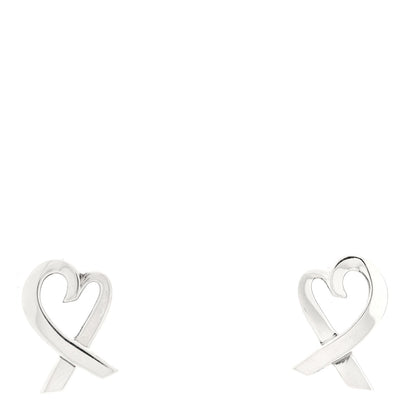 Tiffany Sterling Silver Paloma Picasso Loving Heart Earrings 1 of 4