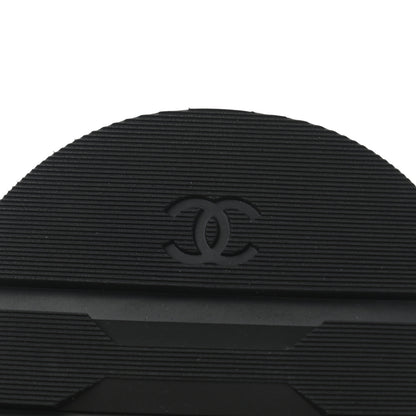 Chanel Shiny Goatskin Calfskin Quilted Lace Up Combat Boots 38.5 Black 10 of 14
