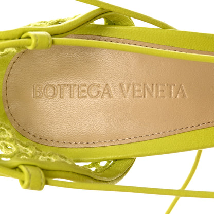 Bottega Veneta Mesh Nappa Stretch Ankle Tie Sandals 37 Kiwi 6 of 8