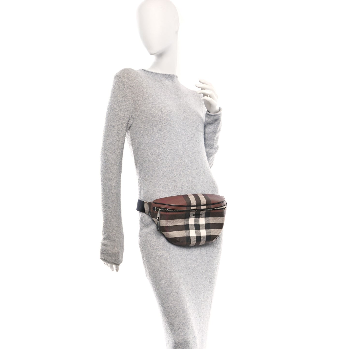 E-canvas Check Cason Bum Bag Dark Birch Brown