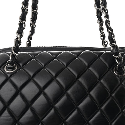 Chanel Lambskin Bubble Quilt Small Double Bowling Bag Black 8 of 10