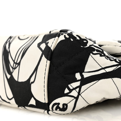 Chanel Canvas Printed Deer Coco Mini Single Flap White Black 10 of 11