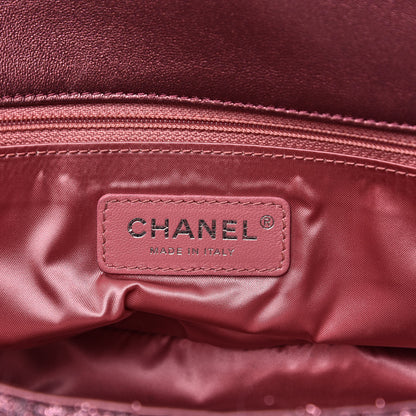 Chanel Lurex Knit Medium Pluto Glitter Flap Pink 6 of 11
