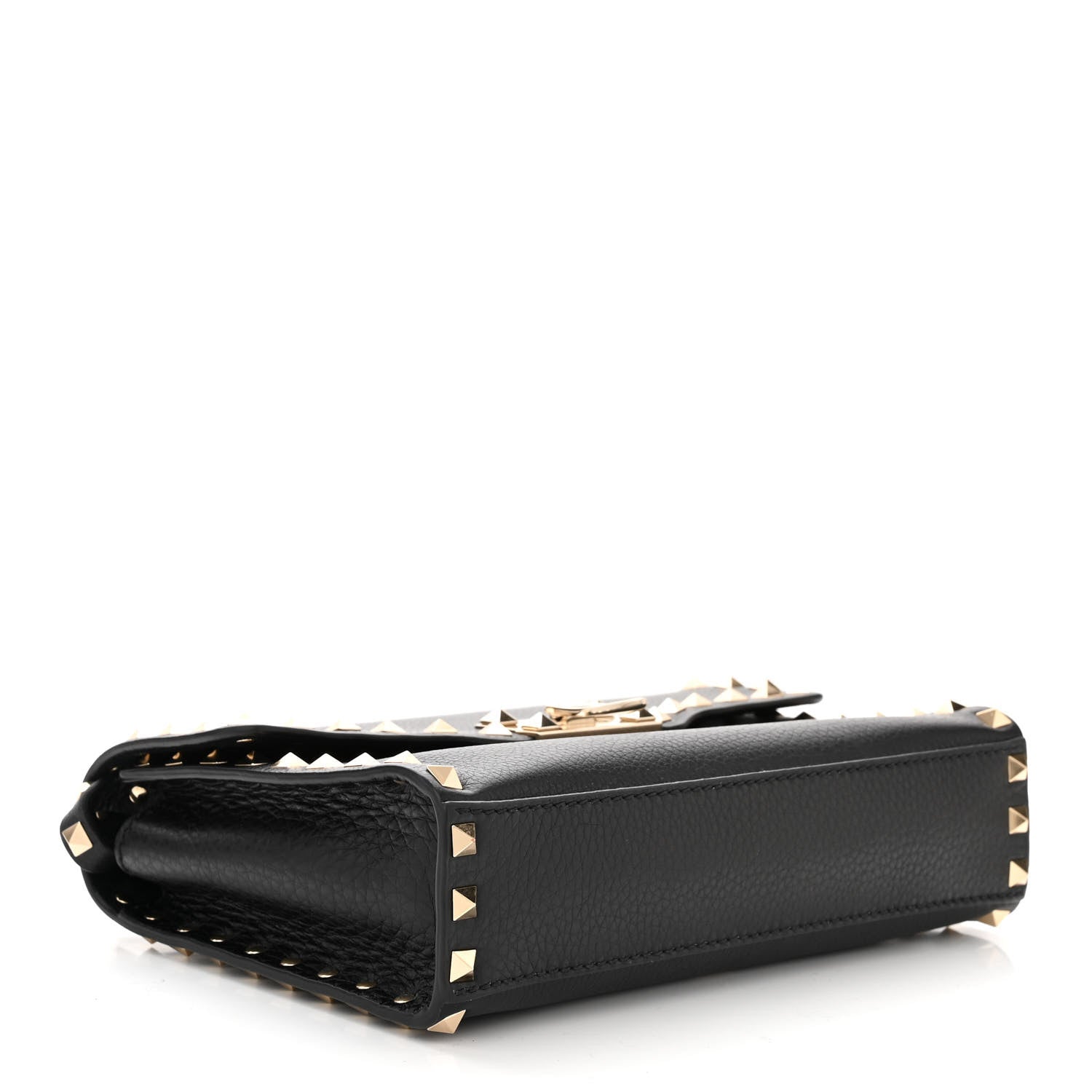 Valentino Garavani Pebbled Calfskin Medium Rockstud Flip Lock Crossbody Bag Black 4 of 11