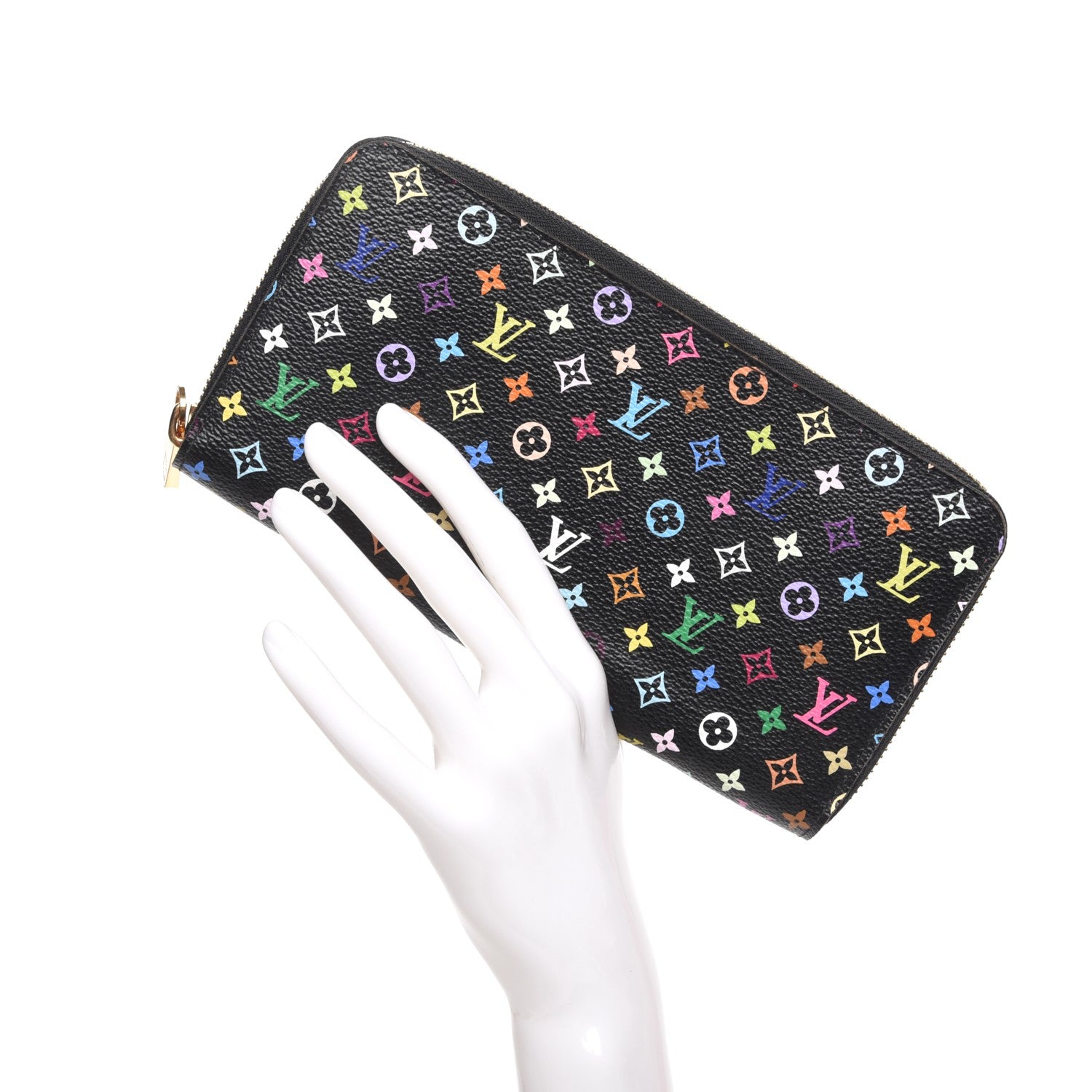 Louis Vuitton Monogram Multicolor Zippy Wallet Black Grenade 2 of 8