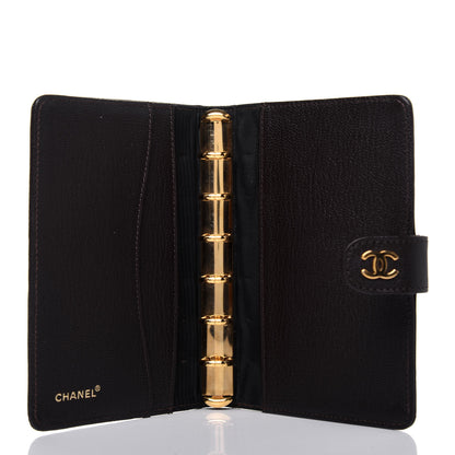 Chanel Goatskin Small Ring Agenda Planner Dark Brown 5 of 16