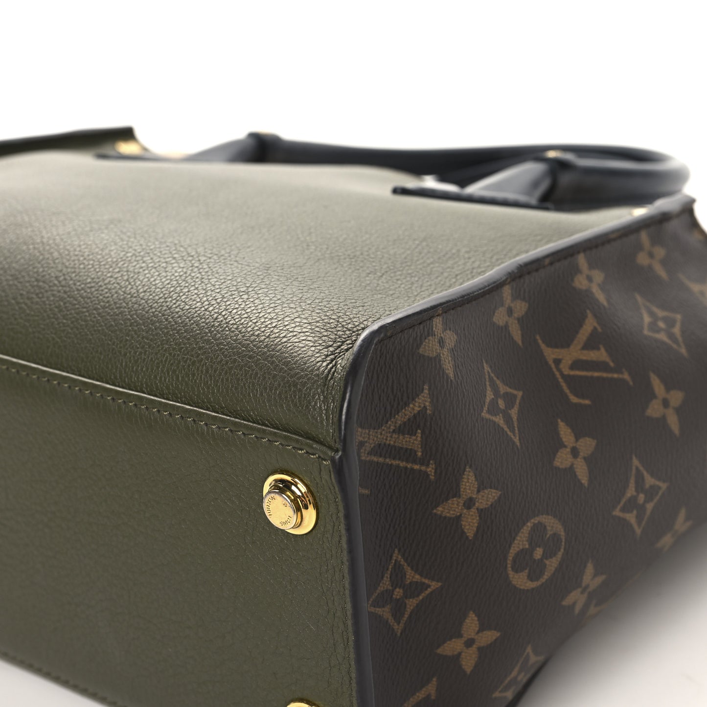 Calfskin Monogram On My Side MM Laurier Green Toffee Latte Beige