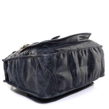 Chloe Leather Large Bay Tote Metallic Navy 4 of 9