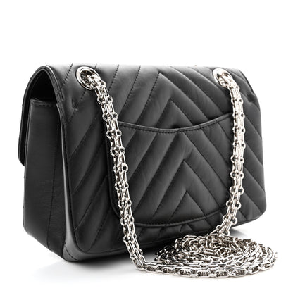 Chanel Aged Calfskin Chevron Quilted 2.55 Reissue Mini Flap Black 3 of 11