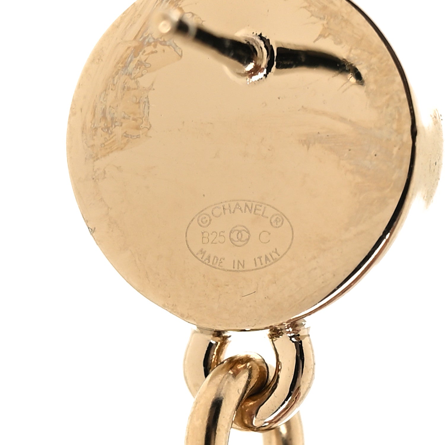 Chanel Lambskin Chain CC Drop Earrings Black Gold 4 of 5