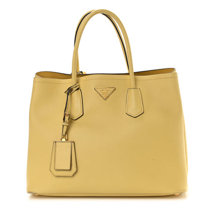 Prada Saffiano Cuir Medium Double Bag Polline 1 of 7