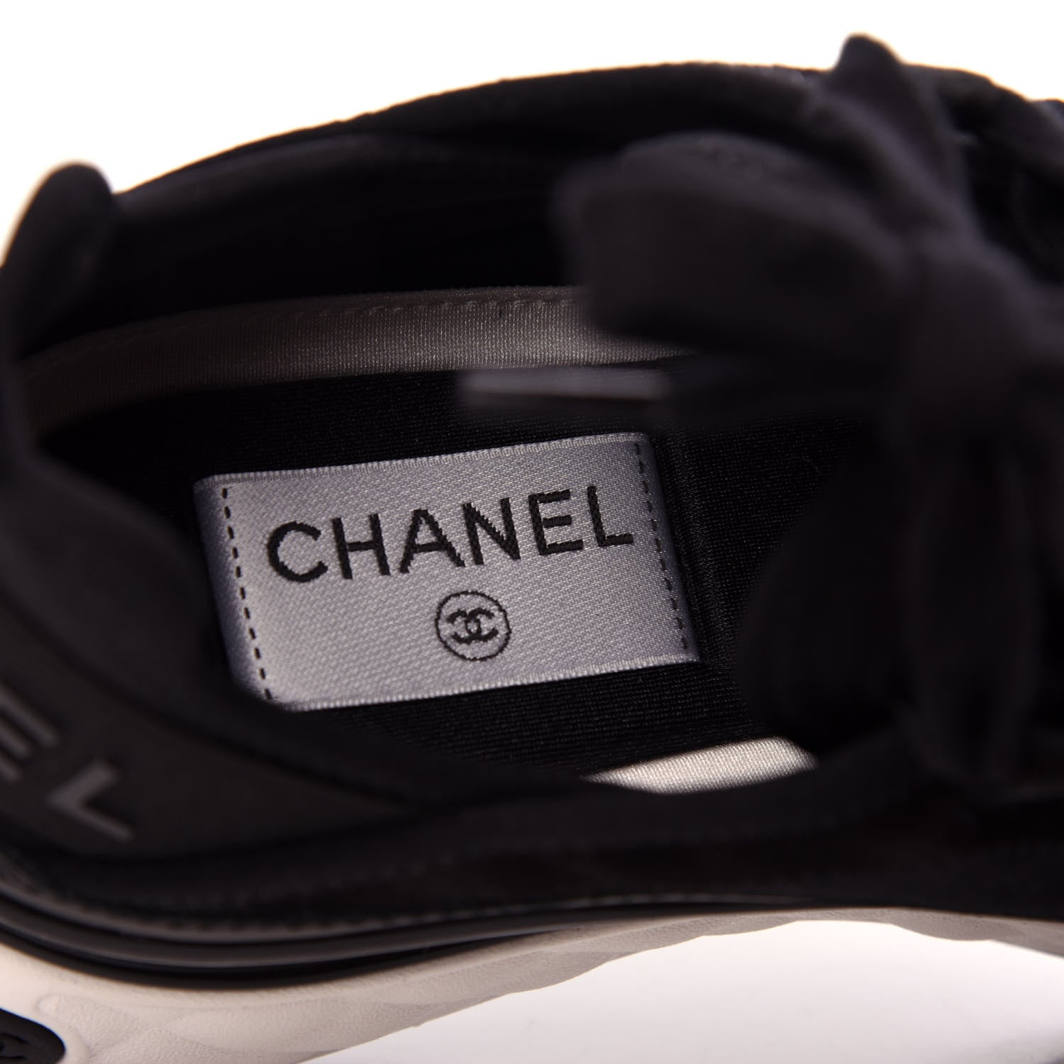 Chanel Velvet Calfskin Mixed Fibers CC Sneakers 37 Black 8 of 11