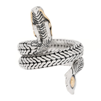 John Hardy Sterling Silver 18K Yellow Gold Naga Dragon Coil Ring 57 8 3 of 6