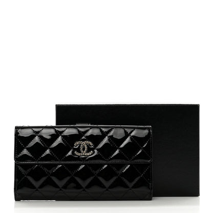 Chanel Patent Quilted Large Brilliant Flap Wallet Black 10 of 10