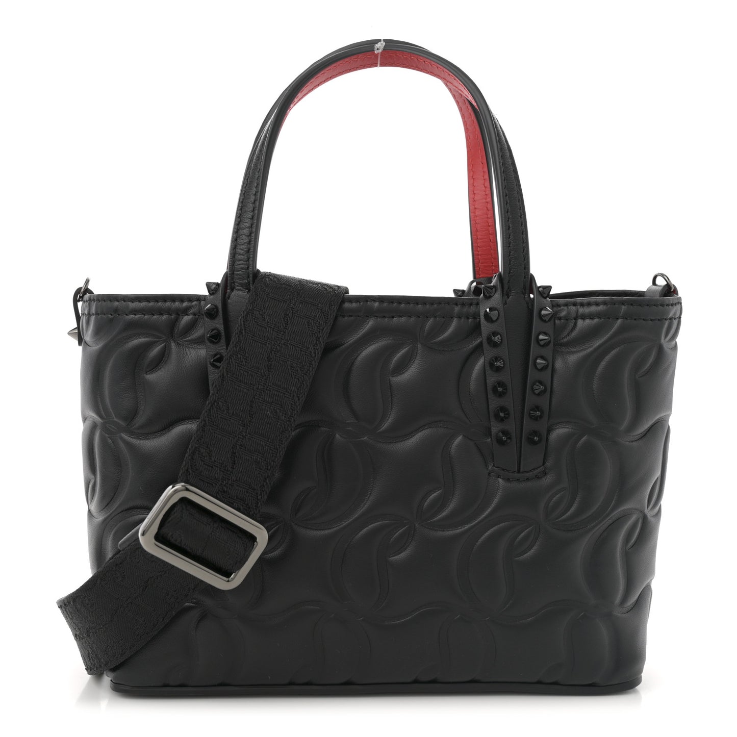 Nappa Embossed Mini East West Cabata Tote Black