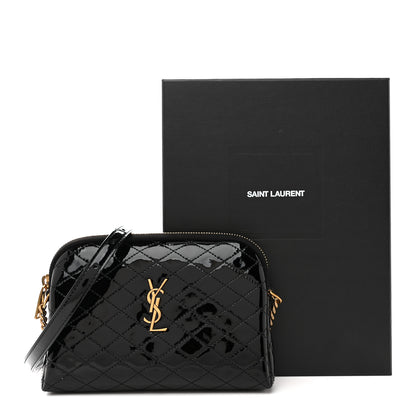Saint Laurent Patent Quilted Gaby Zipped Pouch Black 14 of 14
