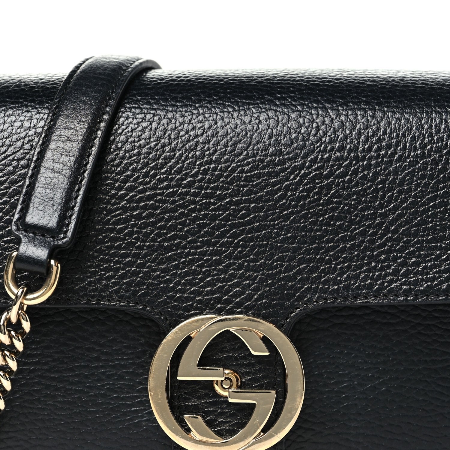 Gucci Dollar Calfskin Interlocking G Crossbody Bag Black 8 of 10