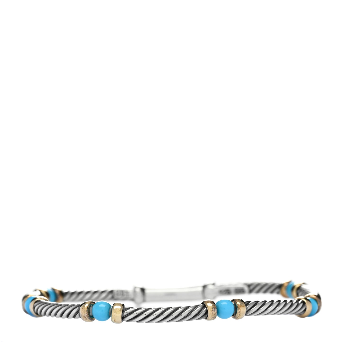 Sterling Silver 14K Yellow Gold Turquoise Hampton Bracelet