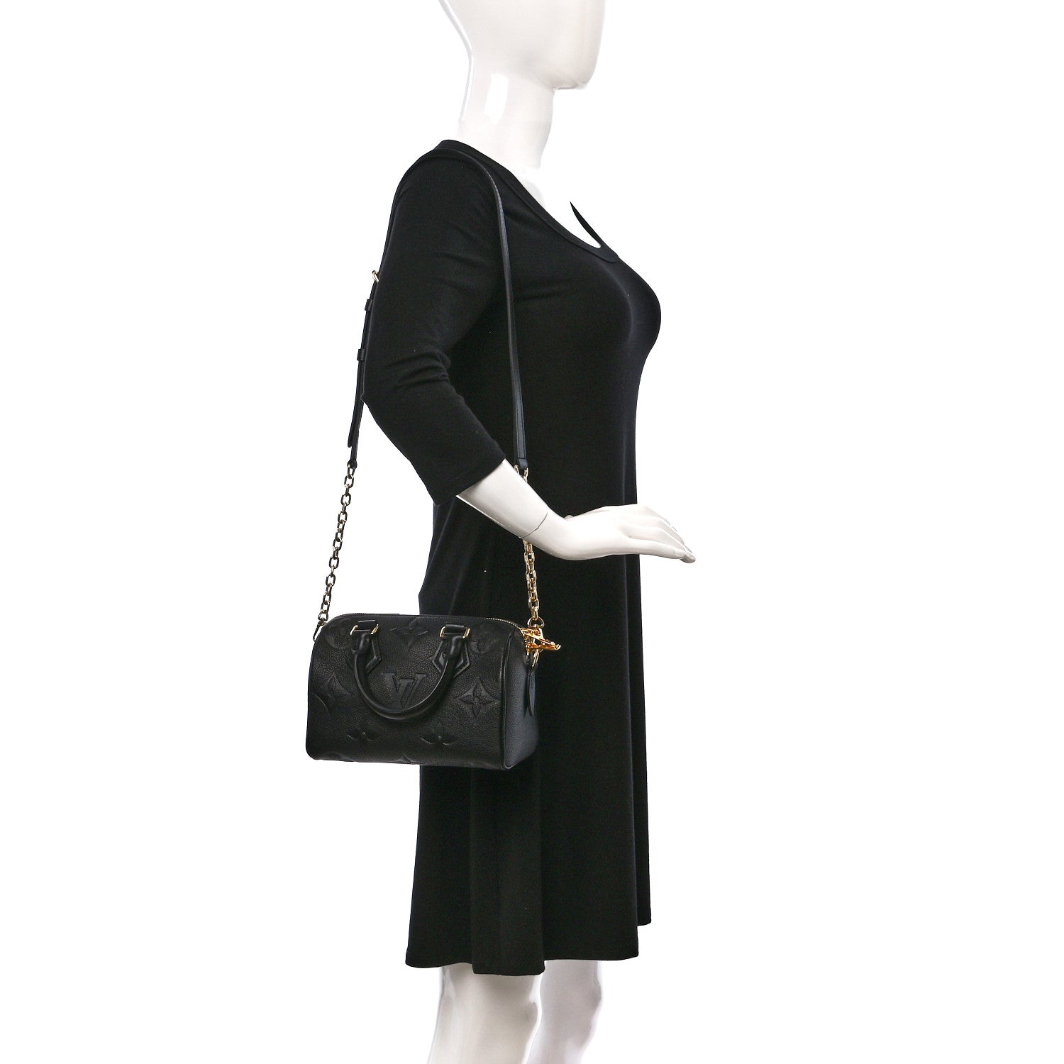 Louis Vuitton Empreinte Monogram Giant Speedy Bandouliere 20 Black 2 of 8