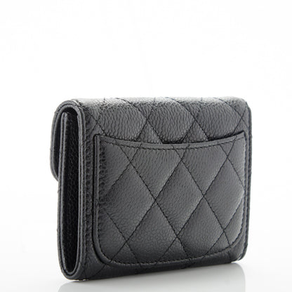 Chanel Caviar Quilted Flap Card Holder Wallet Black 3 of 7