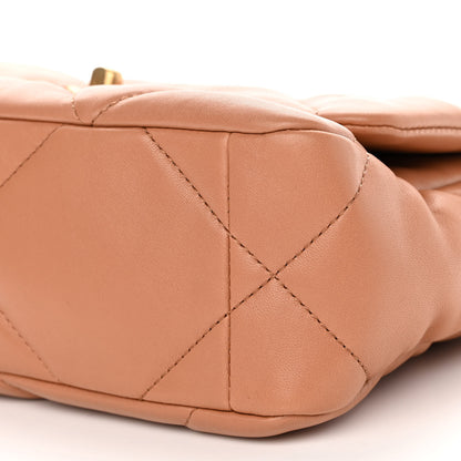 Chanel Lambskin Quilted Medium Chanel 19 Flap Light Brown 10 of 10