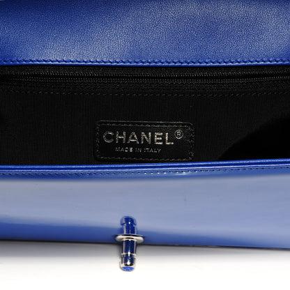 Chanel Patent Leather Large Boy Flap Plexiglass Bright Blue 5 of 7