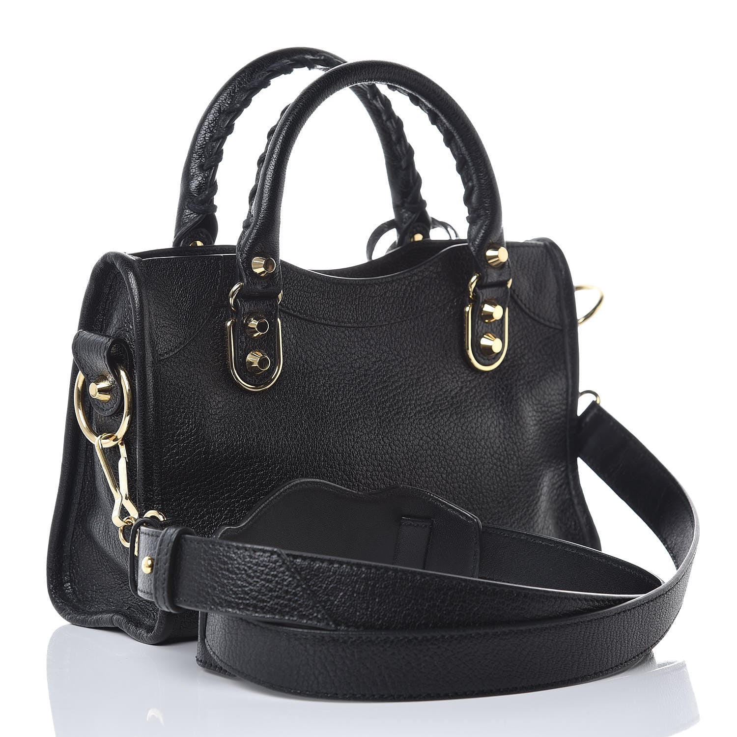 Balenciaga Chevre Gold Metallic Edge Hardware Mini City Black 3 of 7