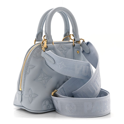 Louis Vuitton Calfskin Bubblegram Alma BB Ice Blue 3 of 9