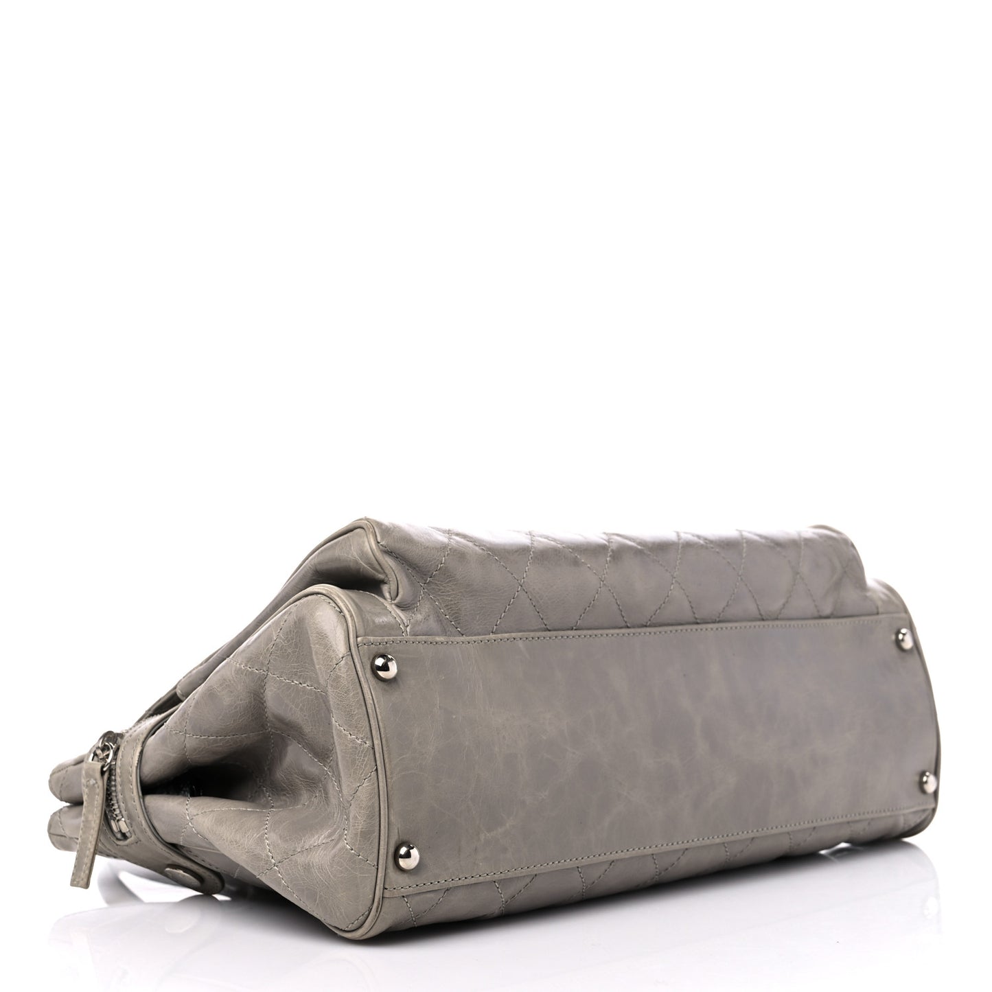 Glazed Calfskin Small New Portobello Grey
