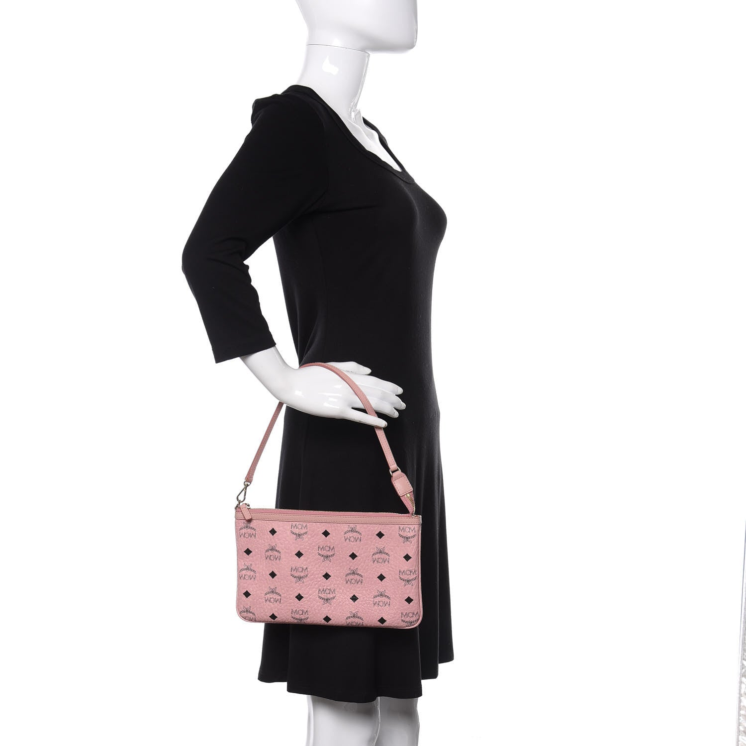 MCM Visetos Liz Shopper Tote Pouch Light Pink 2 of 8