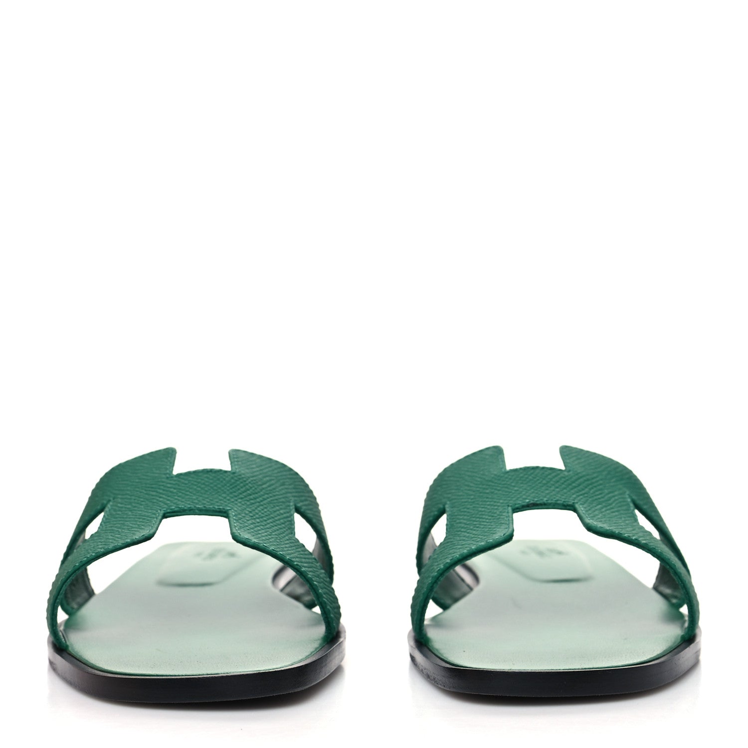 Hermes Epsom Oran Sandals 36.5 Vert Cactus 2 of 10