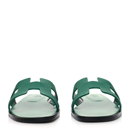 Hermes Epsom Oran Sandals 36.5 Vert Cactus 2 of 10