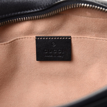 Gucci Calfskin Matelasse Small GG Marmont Chain Shoulder Bag Black 10 of 12