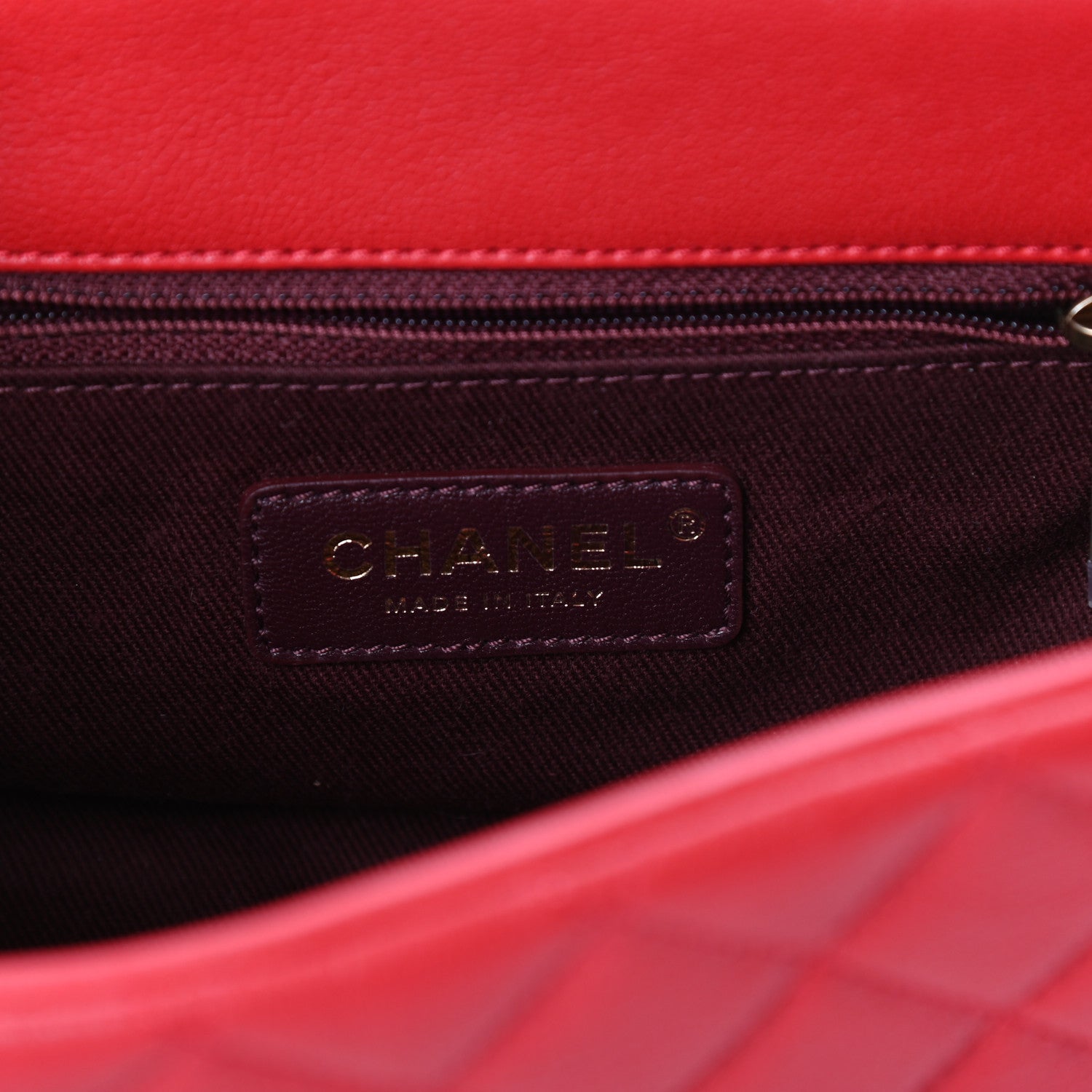 Chanel Shiny Sheepskin Quilted Mini Trapezio Flap Red 6 of 10