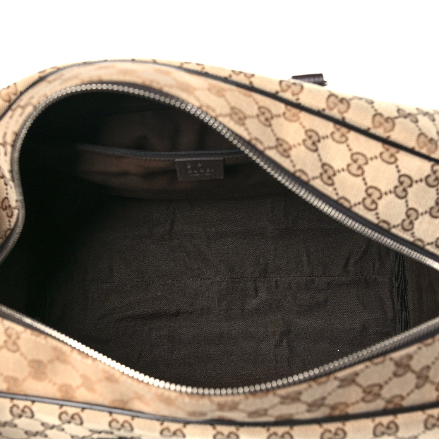 Gucci Monogram Dollar Calfskin Boston Duffle Bag Beige Ebony Testa di Moro Marrone Scuro 4 of 9