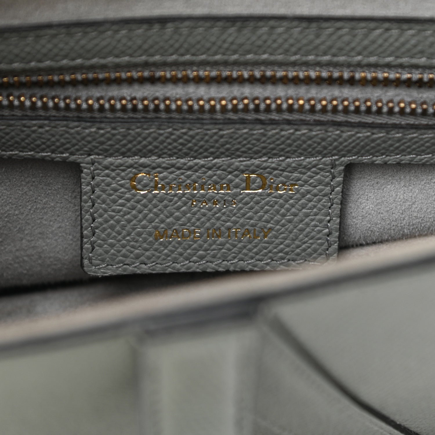 Christian Dior Grained Calfskin Saddle Bag Grey 6 of 12