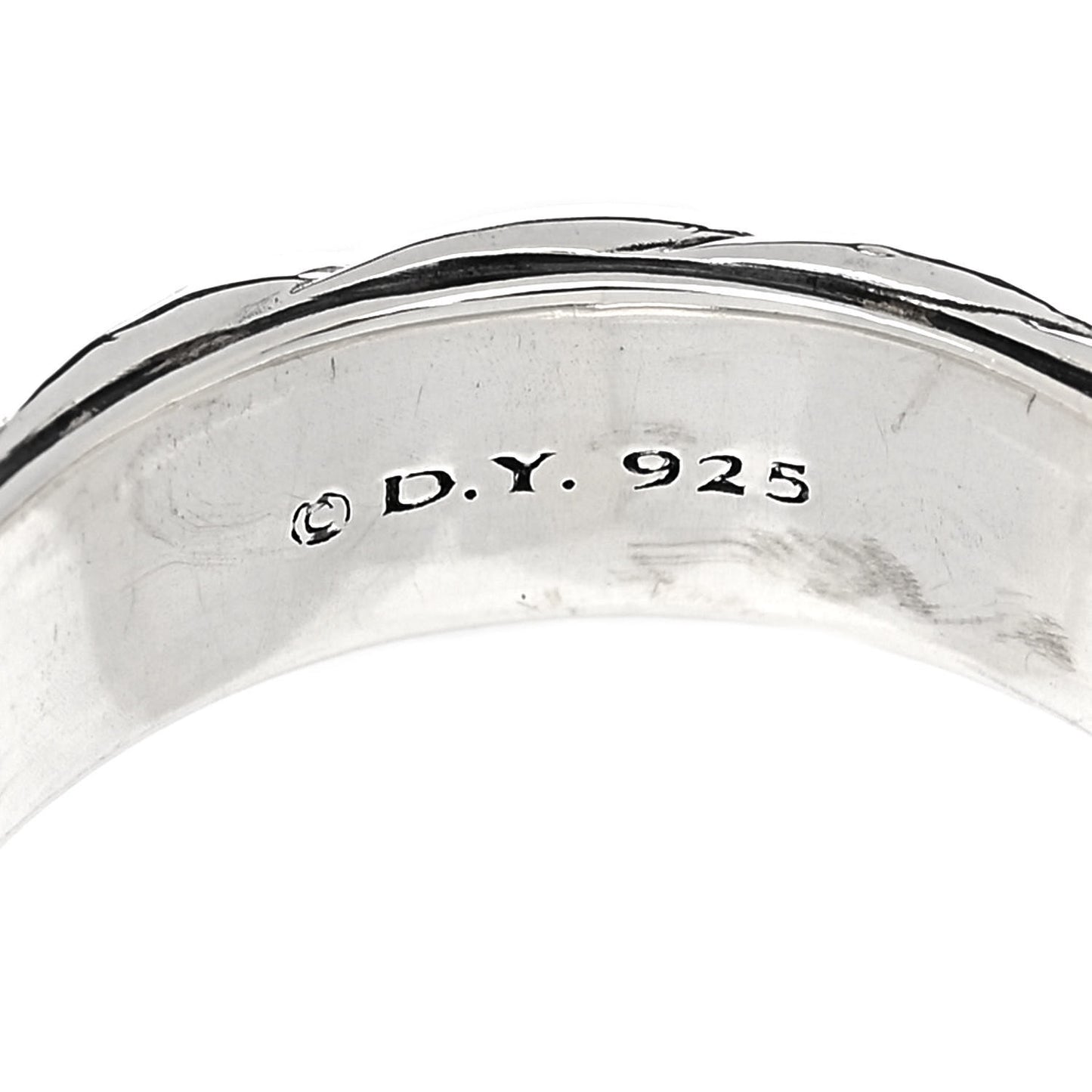 Sterling Silver 6mm Sculpted Cable Band Ring 53 6.5