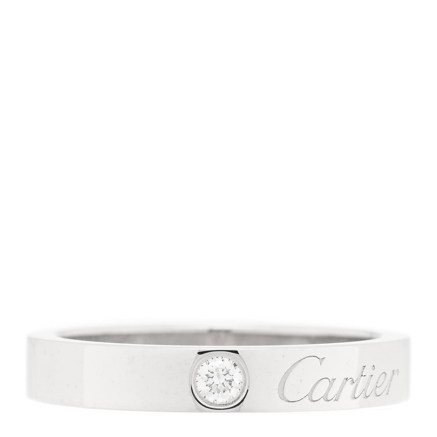 Cartier Platinum Diamond 3mm C De Cartier Wedding Band Ring 47 4 1 of 4