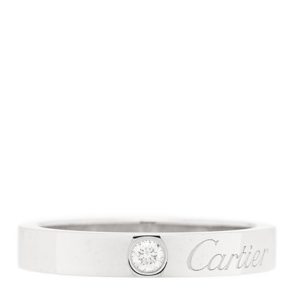 Cartier Platinum Diamond 3mm C De Cartier Wedding Band Ring 47 4 1 of 4