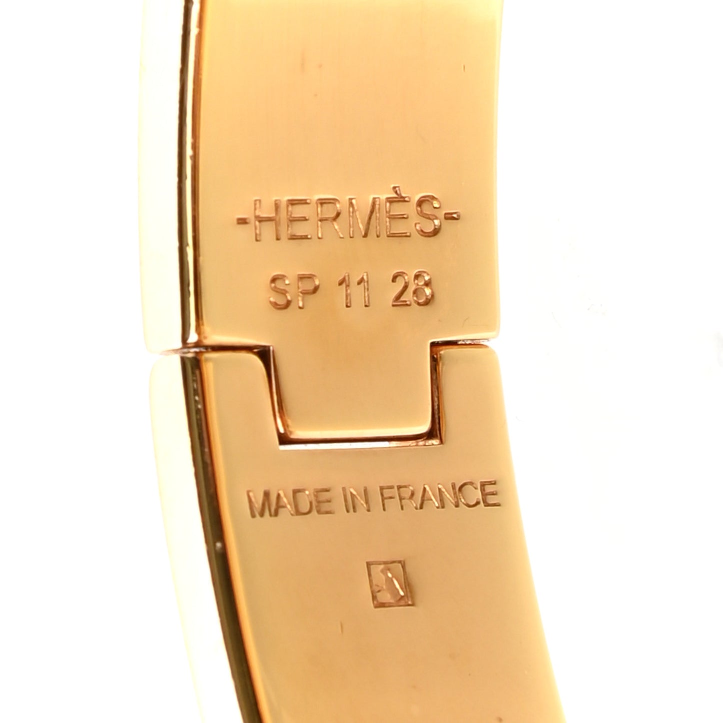 Enamel Narrow Clic Clac H Bracelet PM White
