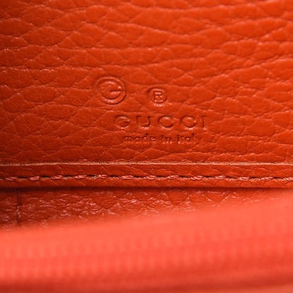 Gucci Monogram Dollar Calfskin Zip Around Wallet Beige Ebony Sun Orange 6 of 10