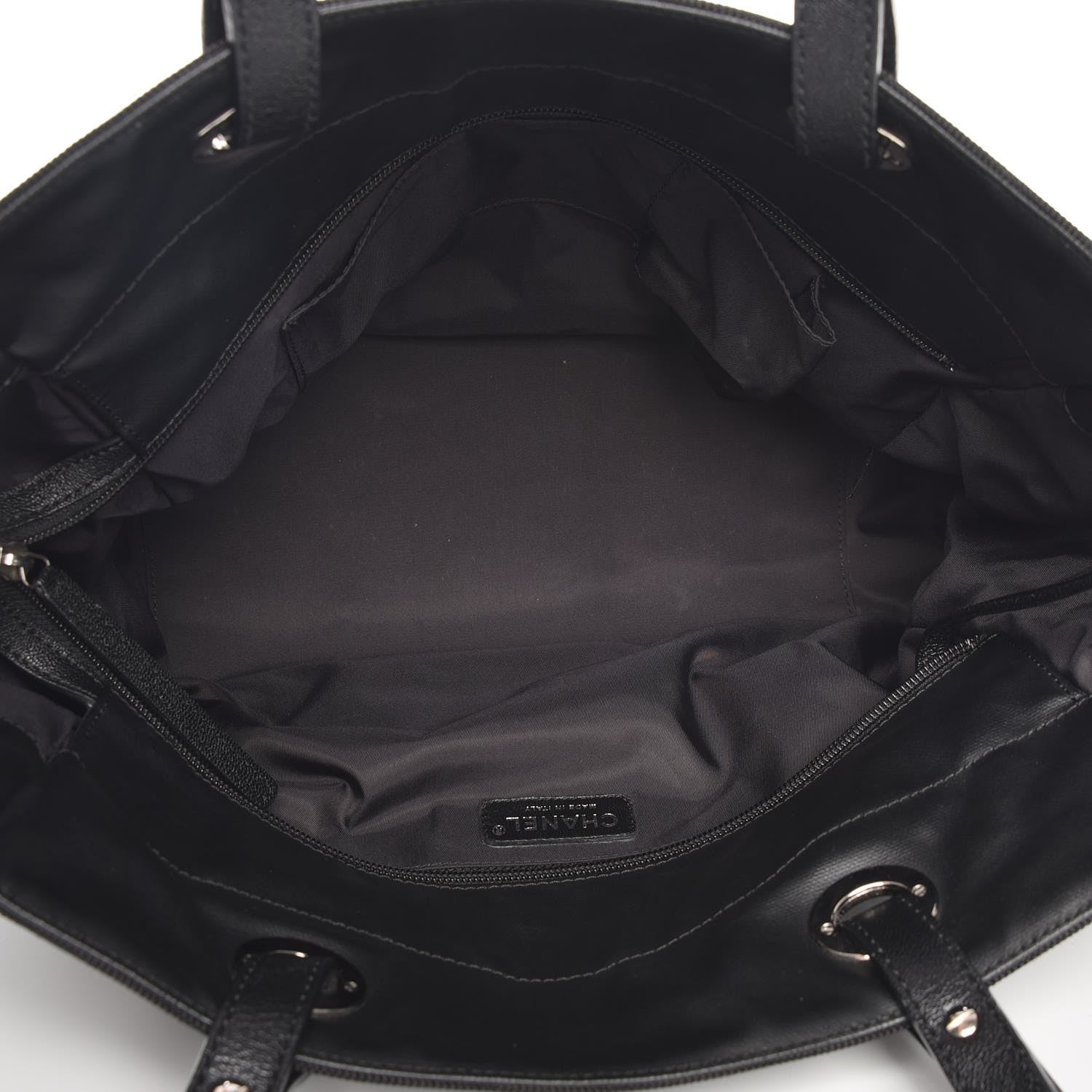 Chanel Coated Canvas Quilted Large Paris Biarritz Tote Black 6 of 8