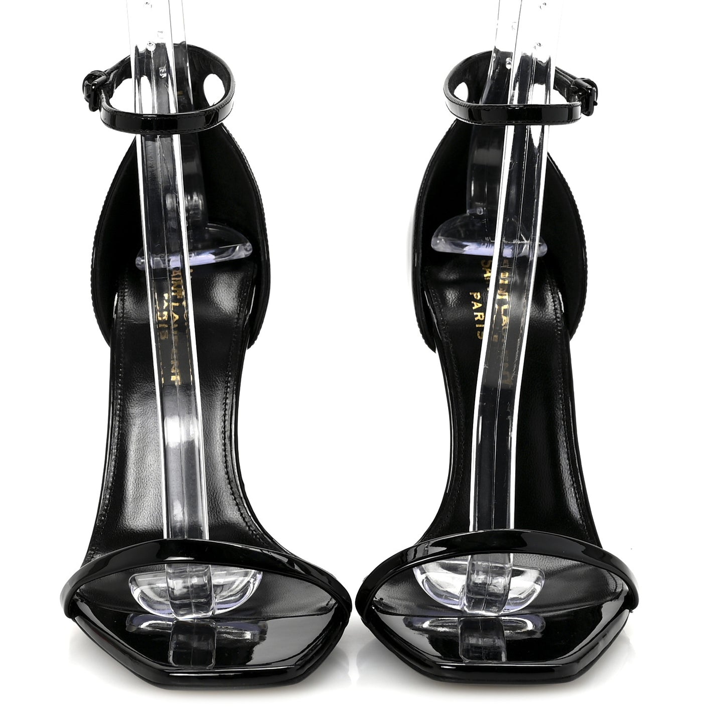 Patent Calfskin Opyum 110 Sandals 36.5 Black