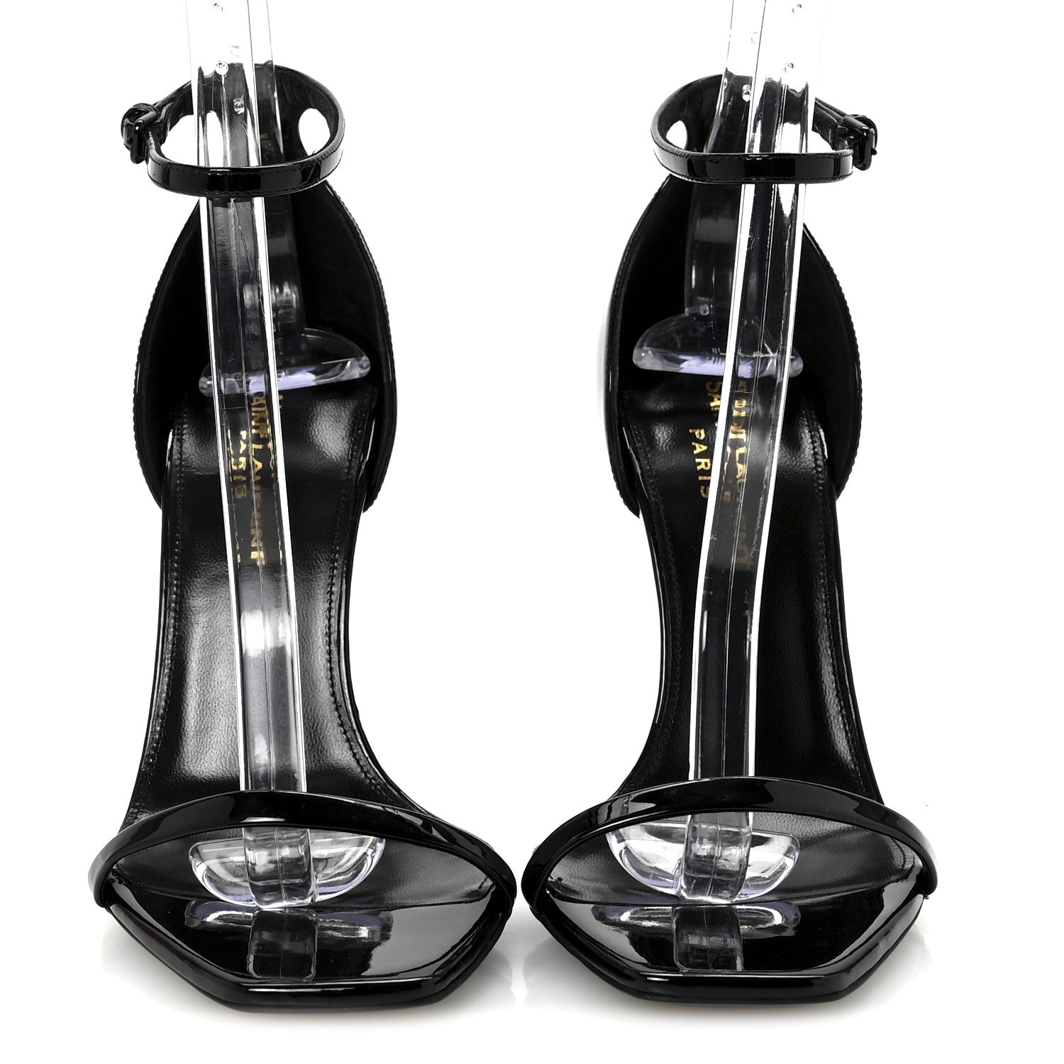 Saint Laurent Patent Calfskin Opyum 110 Sandals 36.5 Black 3 of 10