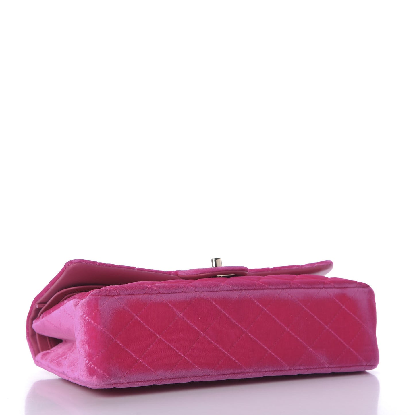 Velvet Quilted Medium Double Flap Pink