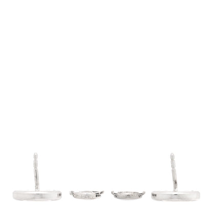 Hermes Sterling Silver PM Point Sellier Earrings 3 of 5